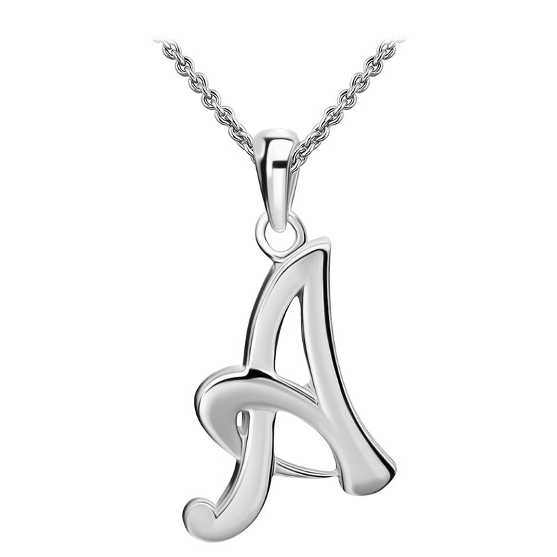 SEA OF ICE A Necklace Initial Alphabet Letter Pendant Necklace, Sterling Silver Necklace for Women, Elegant Initial Necklaces, Personalized Custom Women's Necklaces, Sterling Silver Jewelry - Image 1